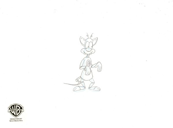 Pinky And The Brain Original Production Cel with Matching Drawings: 3-Pinky-O, Brain-2-Me-2, Yak Soho For Sale