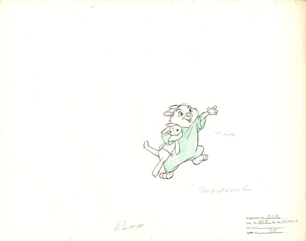 Winnie the Pooh Original Production Drawing: Tigger, Roo, Sis, and Tagalong Fashion