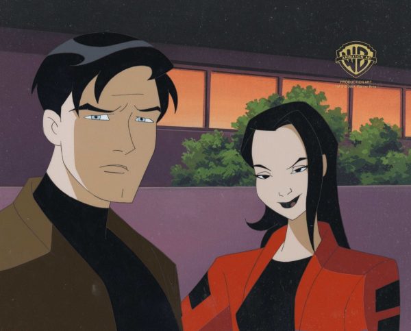 Batman Beyond Original Production Cel on Original Background: Terry McGinnis and Dana Tan Online Sale