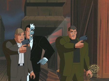 The New Batman Adventures Original Production Cel on Original Background: Two-Face and Thugs Hot on Sale