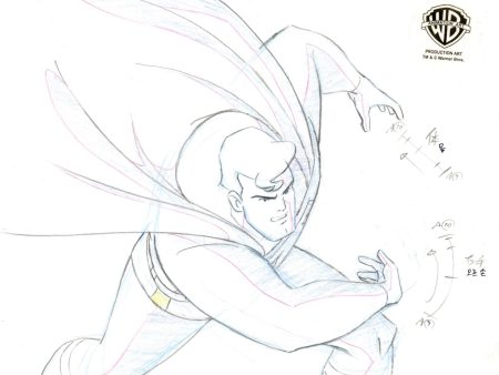 Superman the Animated Series Original Production Drawing: Superman on Sale