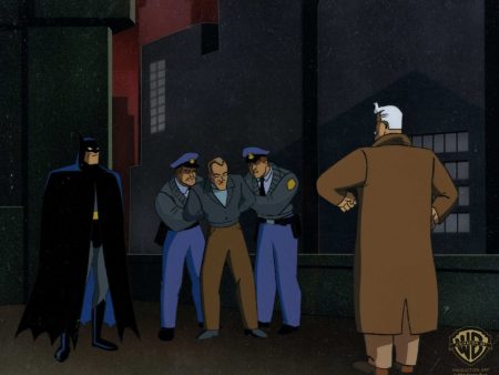 Batman The Animated Series Original Production Cel:  Batman, Gordon, and Wormwood For Sale