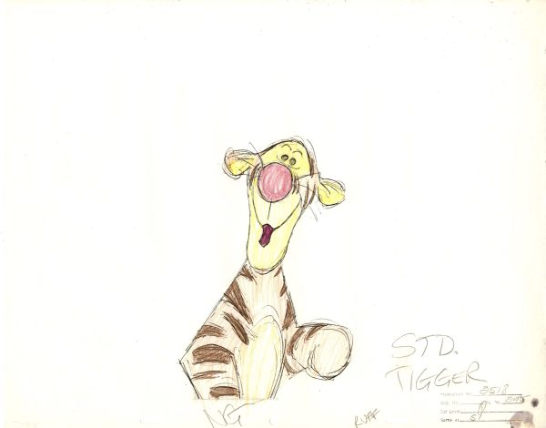 Winnie the Pooh Original Production Drawing: Tigger, Roo, Sis, and Tagalong Fashion